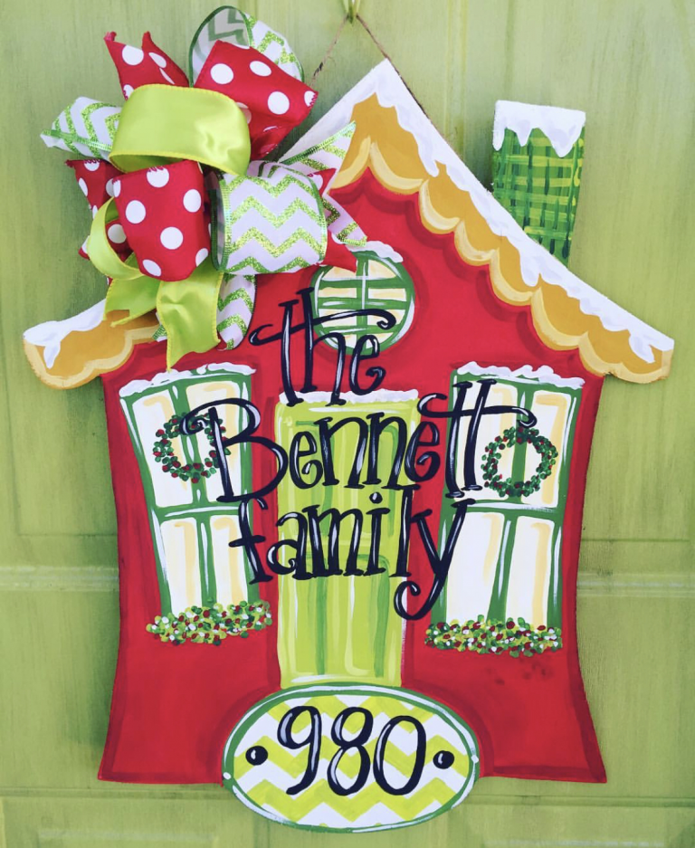 Family House Holiday Door Hanger for Christmas by Southern ADOORnments