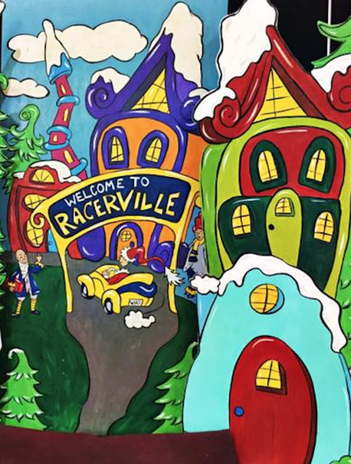 Welcome to Racerville - Murray State Grinch Photo Prop Backdrop