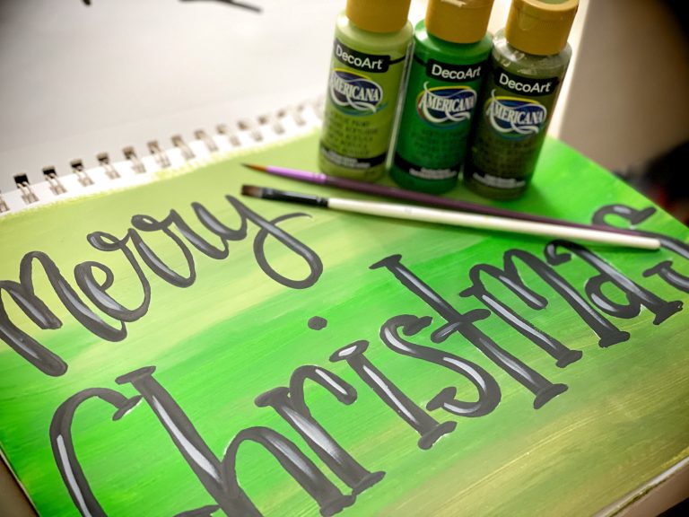 Paint and Brushes for Hand Lettering Door Hangers