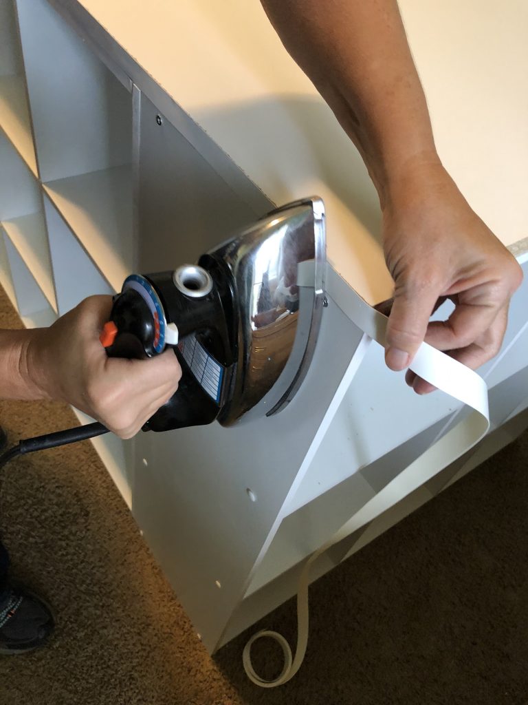 Ironing Veneer Easy DIY Craft Room Desk Island Project
