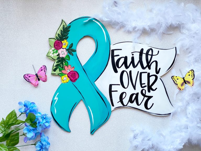 Faith Over Fear Cancer Ribbon
