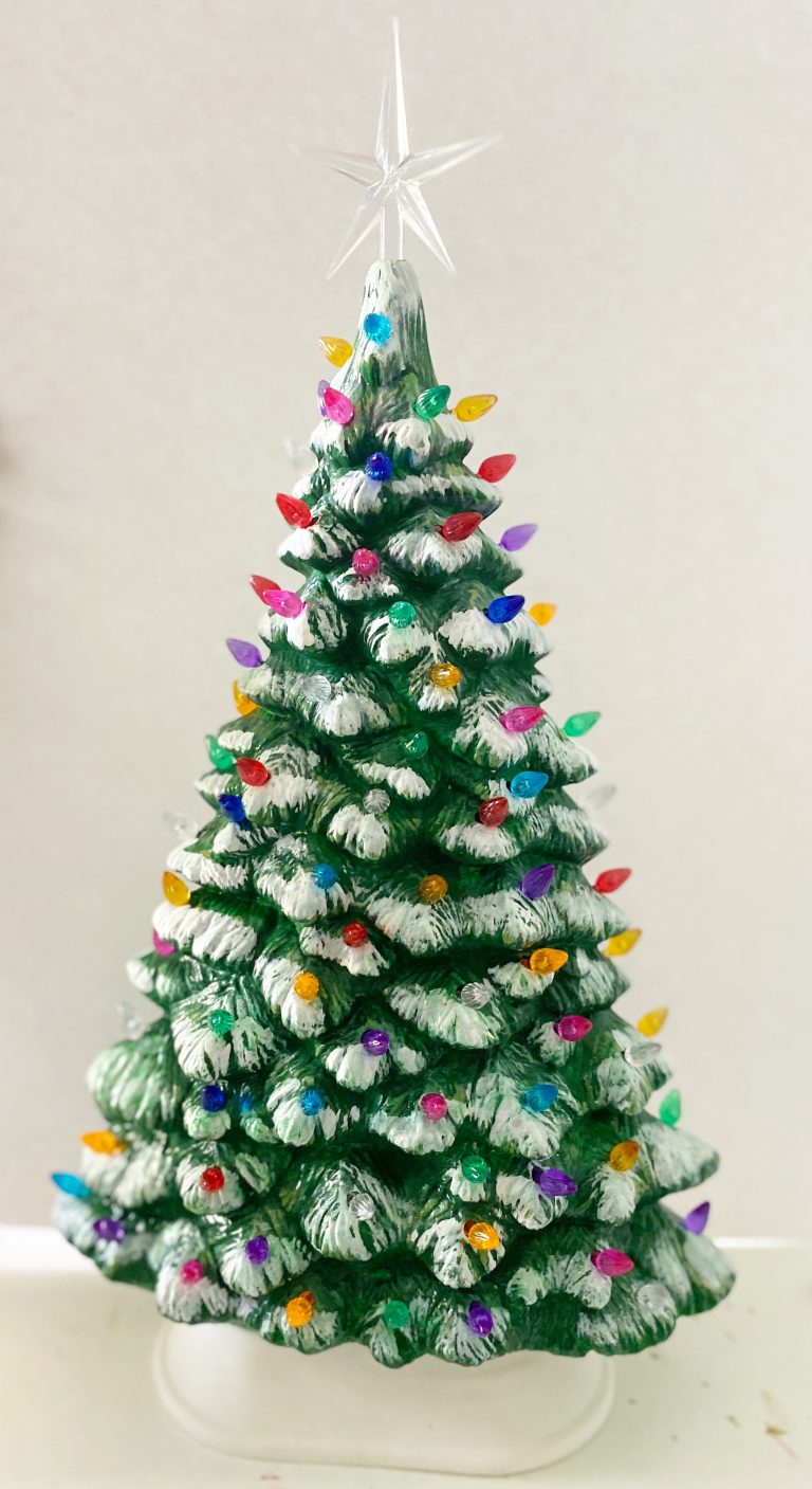 DIY Painted Vintage Ceramic Christmas Tree