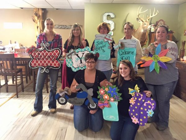 Women at a Paint Party Hosted by Tamara Bennett
