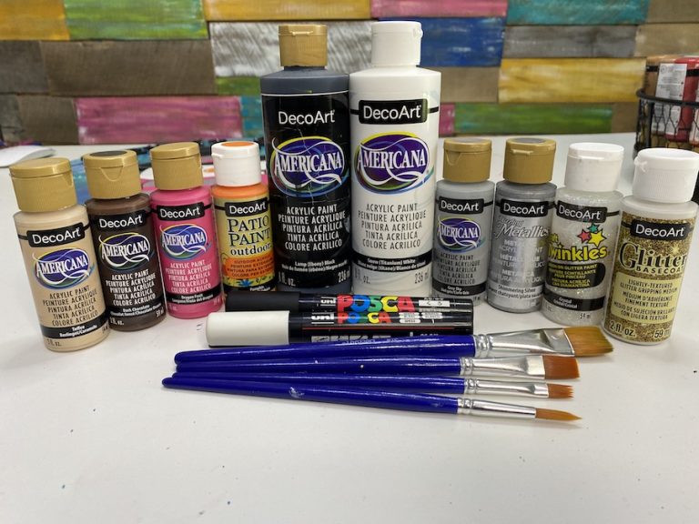 Supplies Used for the Paint Pouring Door Hanger