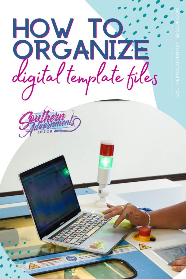 pinterest image for how to organize digital template files