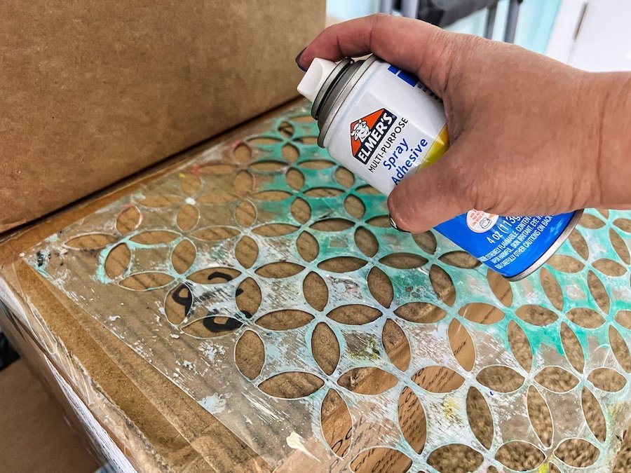 using spray on elmers adhesive as stabilizer