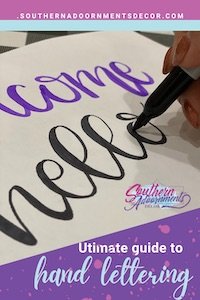 up close hand lettering the word hello