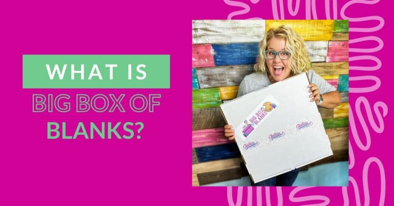 Tamara holding the Big Box of Blanks shipping box