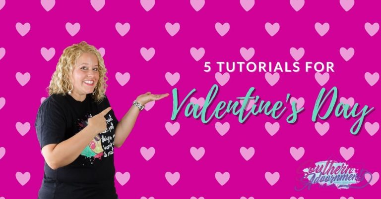 Tamara pointing to wording that says 5 Tutorials for Valentien's Day