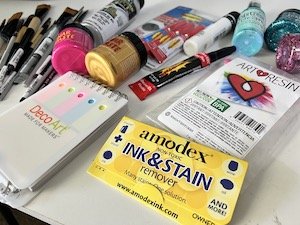 craft supplies on a table